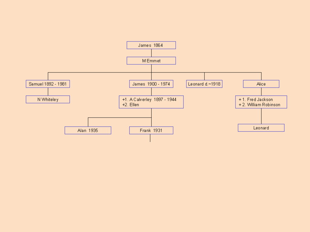 Butterworth Family Tree James 1864 to Frank 1931